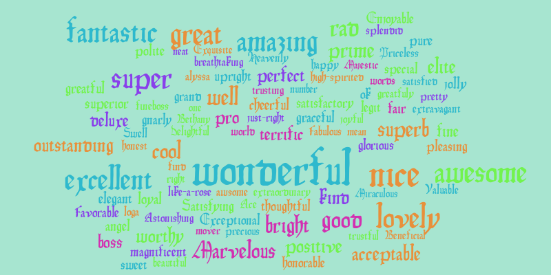 good synomyn – Word cloud – WordItOut