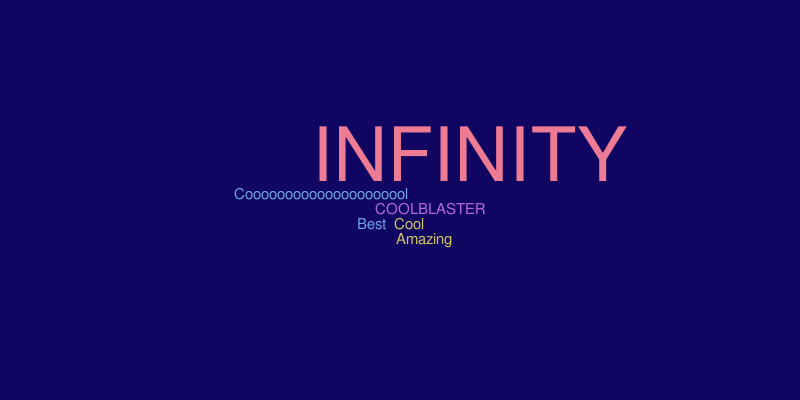 Coolblaster Infinity – Word cloud – WordItOut