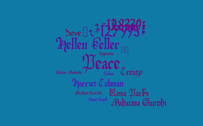 Peace & Peacemakers – Word cloud – WordItOut