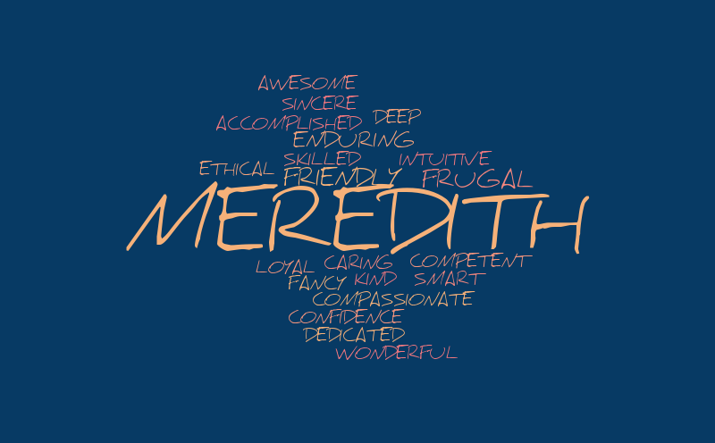 MEREDITH 8 – Word cloud – WordItOut