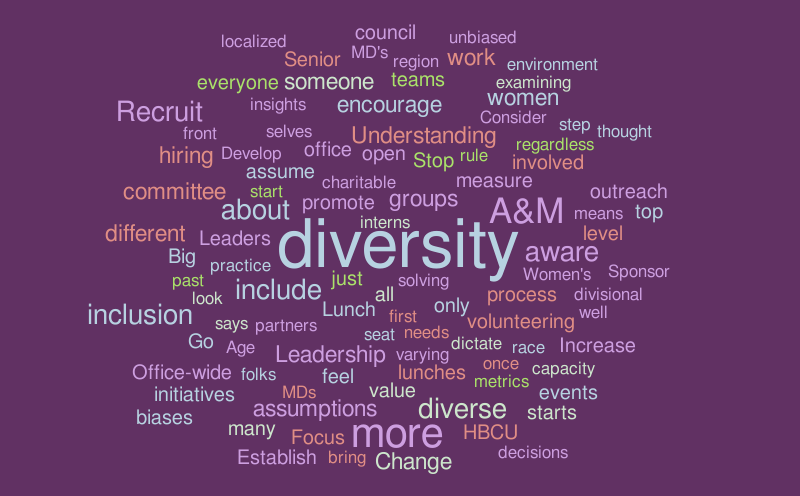 Diversity and Inclusion Board A&M U 2018 – Word cloud – WordItOut