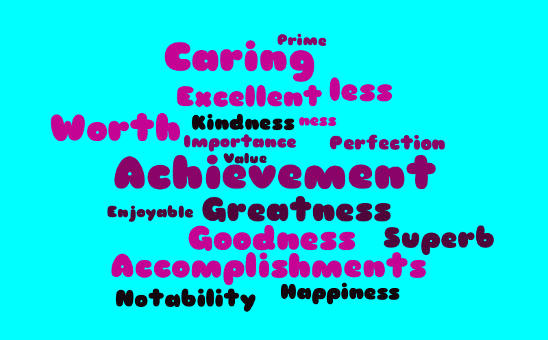 greatness – Word cloud – WordItOut