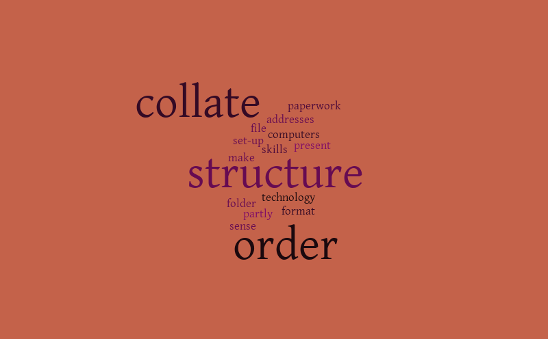 Sorting and organising the evidence – Word cloud – WordItOut