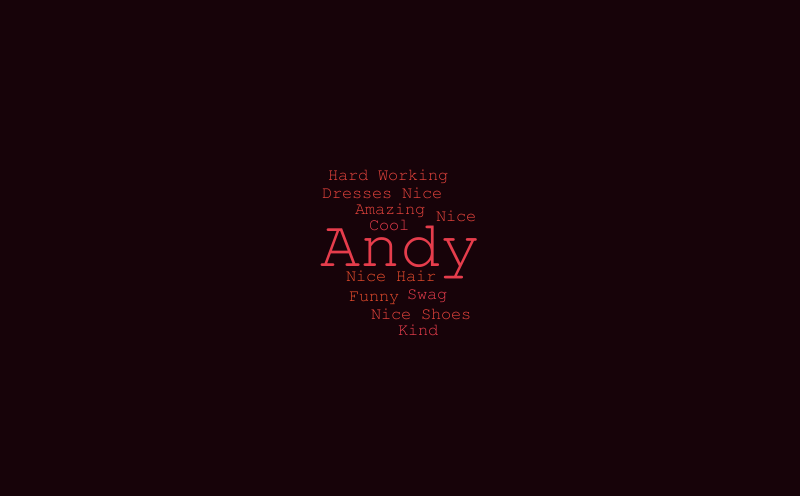 Andy – Word cloud – WordItOut