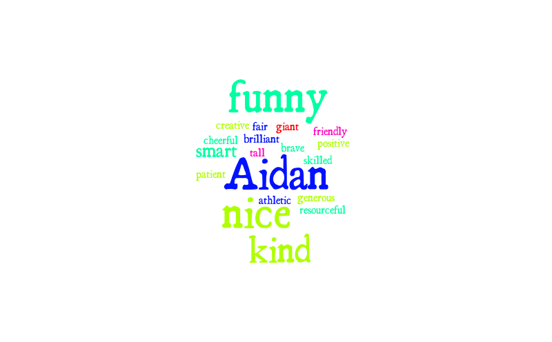 Aidan – Word cloud – WordItOut