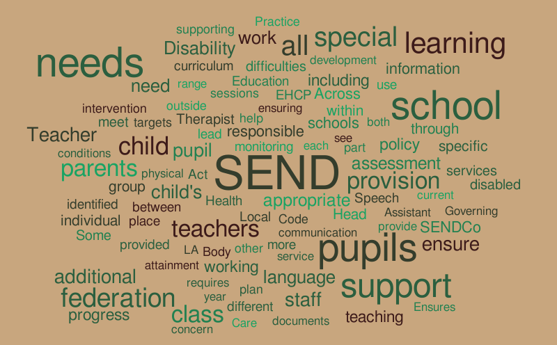 School A SEND policy – Word cloud – WordItOut