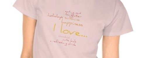 Example of a word cloud printed on a t-shirt.
